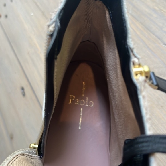 PAOLO GIO 2 CALF HAIR HIGH TOP SNEAKER IN BEIGE/ BLACK 10 - Picture 10 of 10